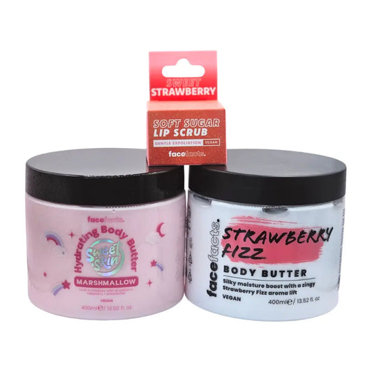 Face Facts Sweet Body Care Bundle 2 x Body Butter + Lip Scrub