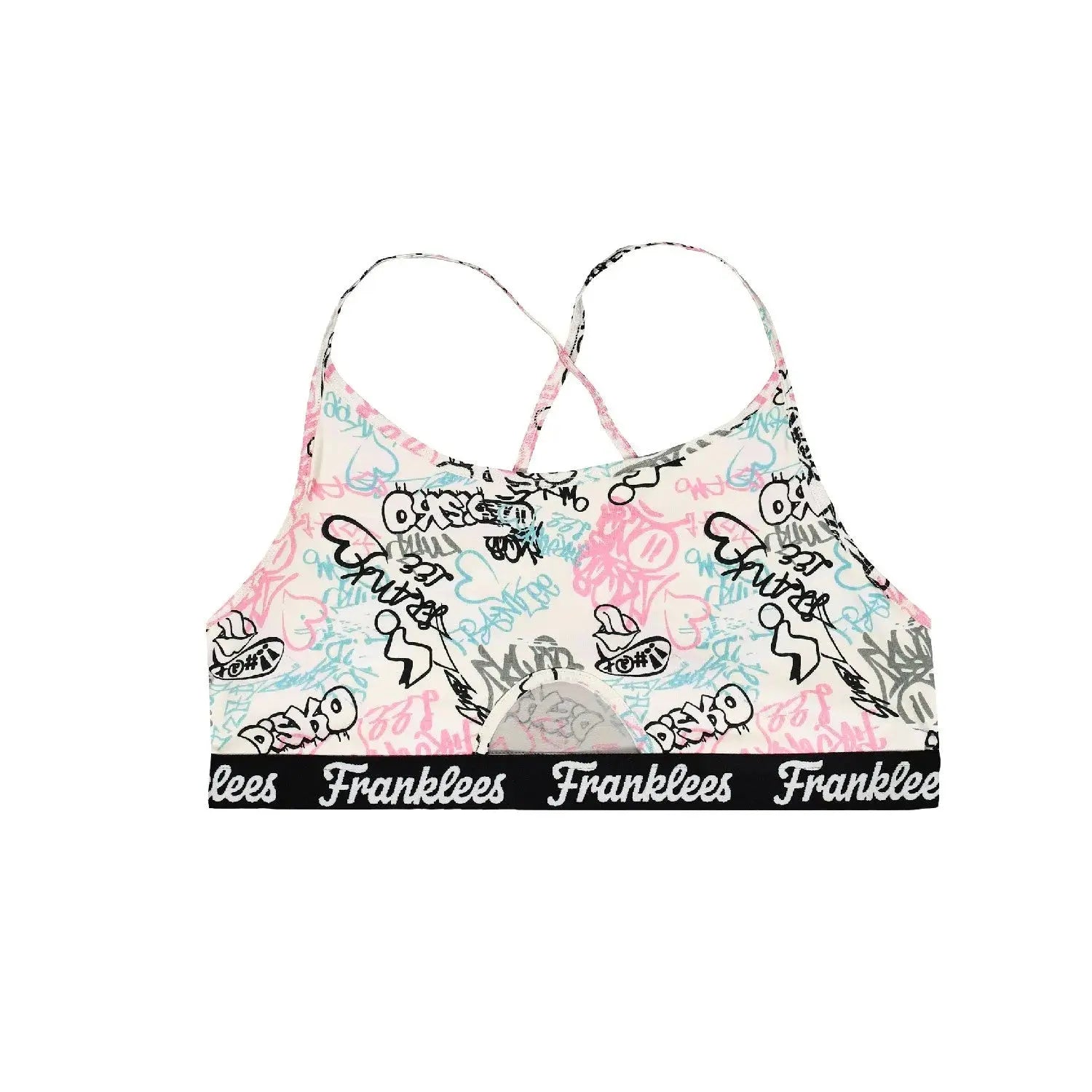 Franklees Women's Graffiti Cut Out Crop Top Small Franklees