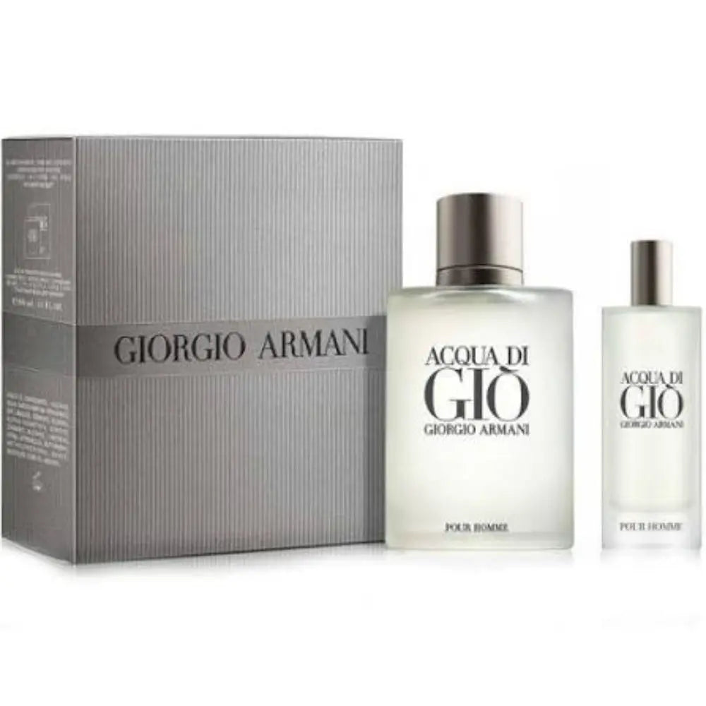Giorgio Armani Acqua di Gio Pour Homme Travel Gift Set EDT Spray 100ml + EDT Spray 15ml