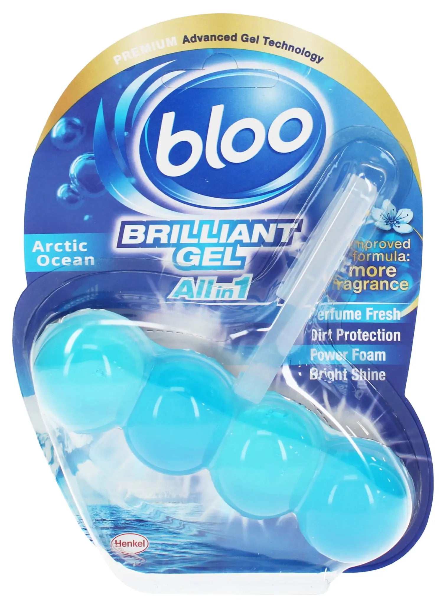 BLOO 50G TOILET RIM BLOCK ARCTIC OCEAN ALL-IN-1 BRILLIANT GEL - Bloo