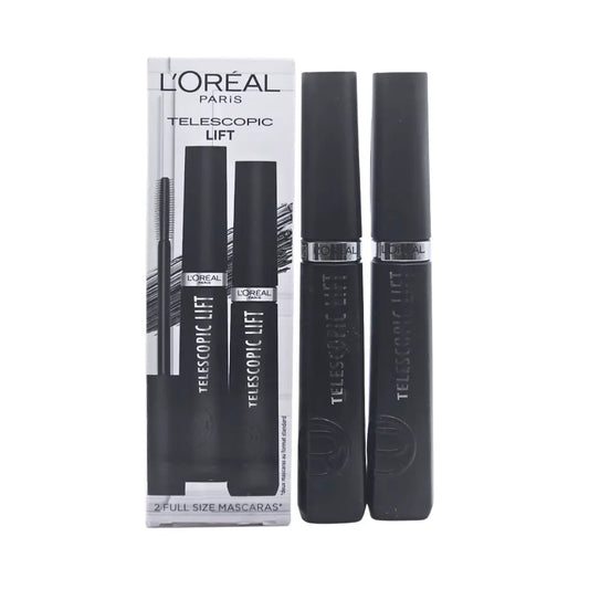L'Oreal Telescopic Lift Mascara Set 2 x Full Size Black Mascaras 9.9ml L'Oreal