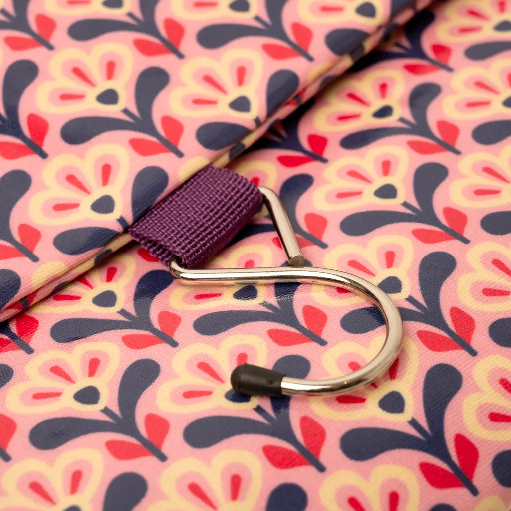 Threefold Hanging Wash Bag - Pink Deco Lily Victoria Green