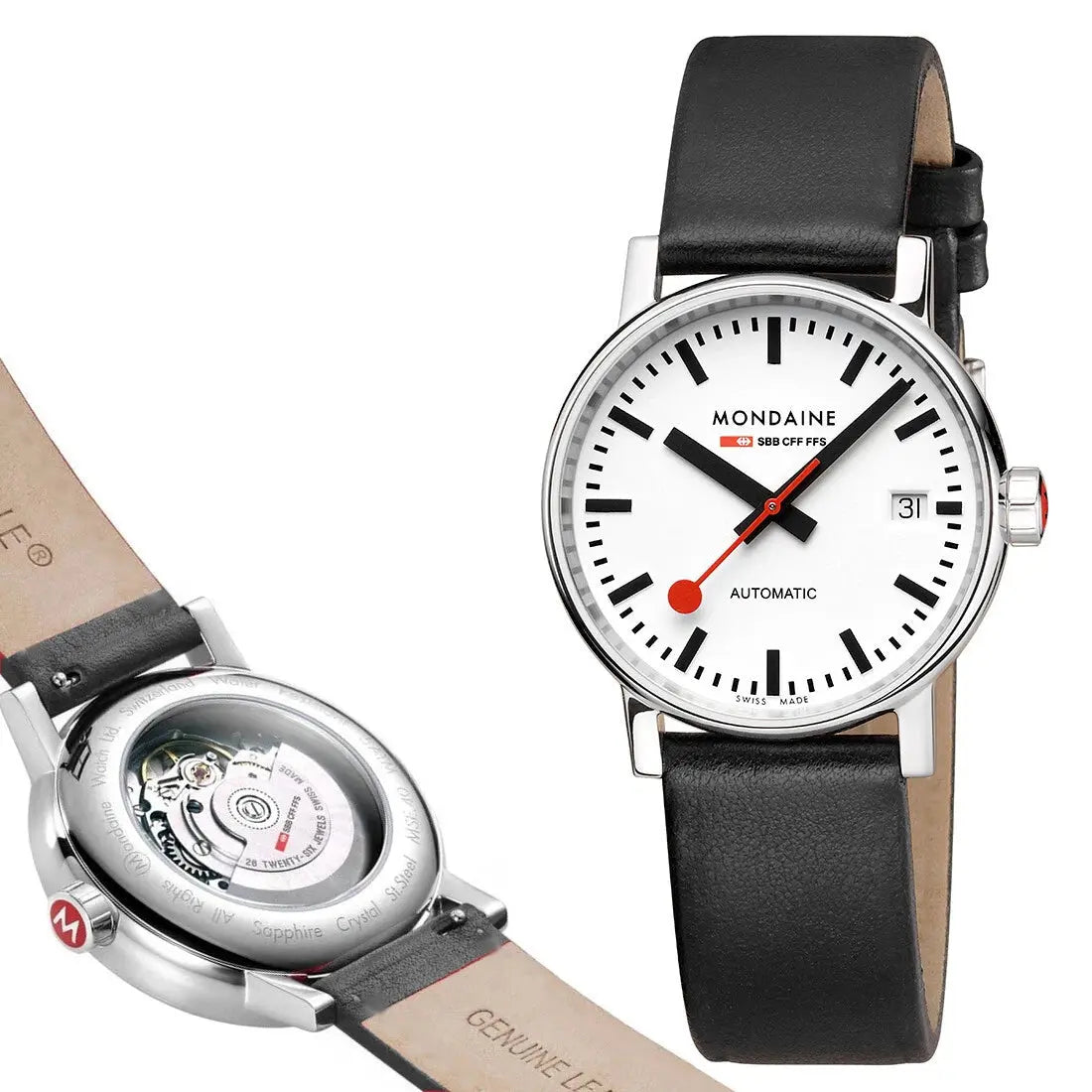 Mondaine Watch MSE.35610.LB EVO2 Automatic 35mm Sapphire Glass Swiss Made