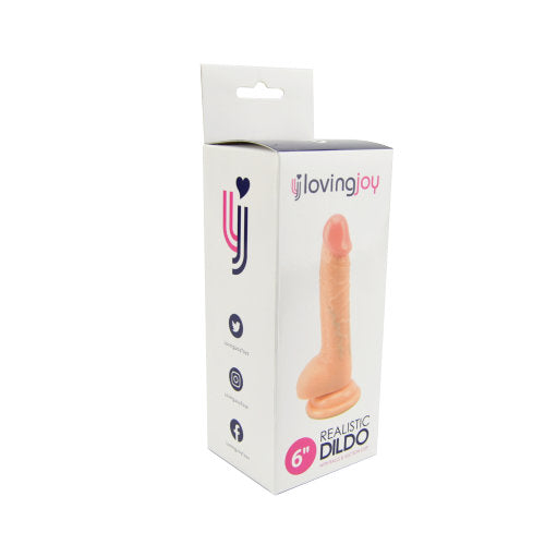 Loving Joy Realistic Dildo with Balls and Suction Cup 6 inch Loving Joy