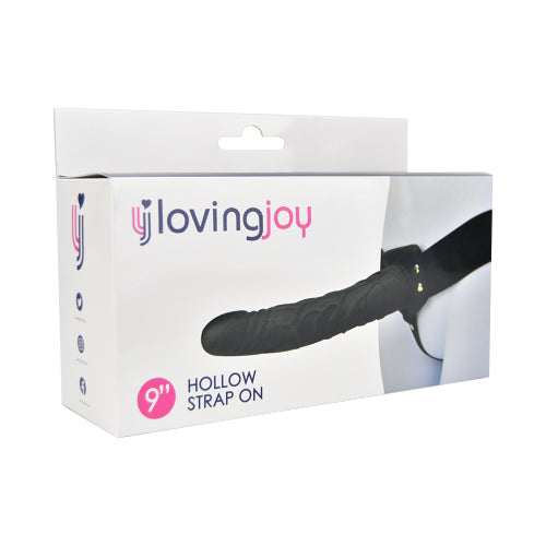 Loving Joy 9 Inch Hollow Strap On Black Loving Joy