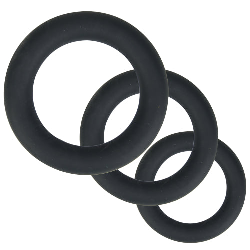 Loving Joy Thick Silicone Cock Rings 3 Pack Grey Loving Joy