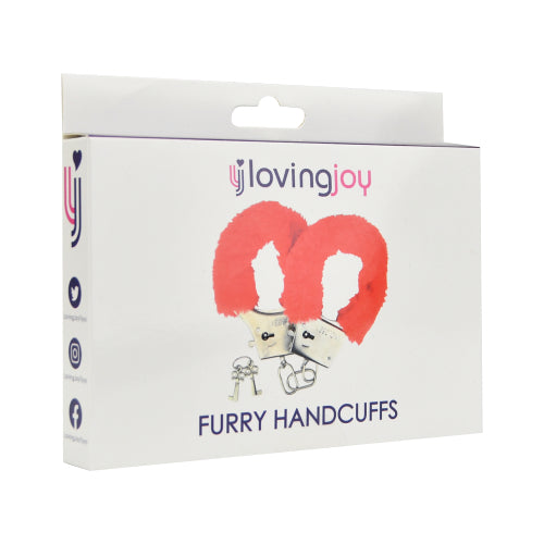 Loving Joy Furry Handcuffs Red Loving Joy