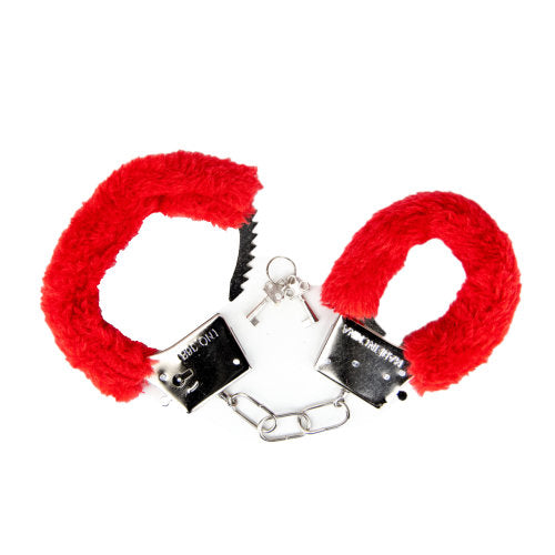 Loving Joy Furry Handcuffs Red Loving Joy