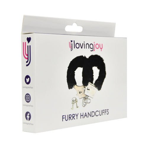 Loving Joy Furry Handcuffs Black Loving Joy