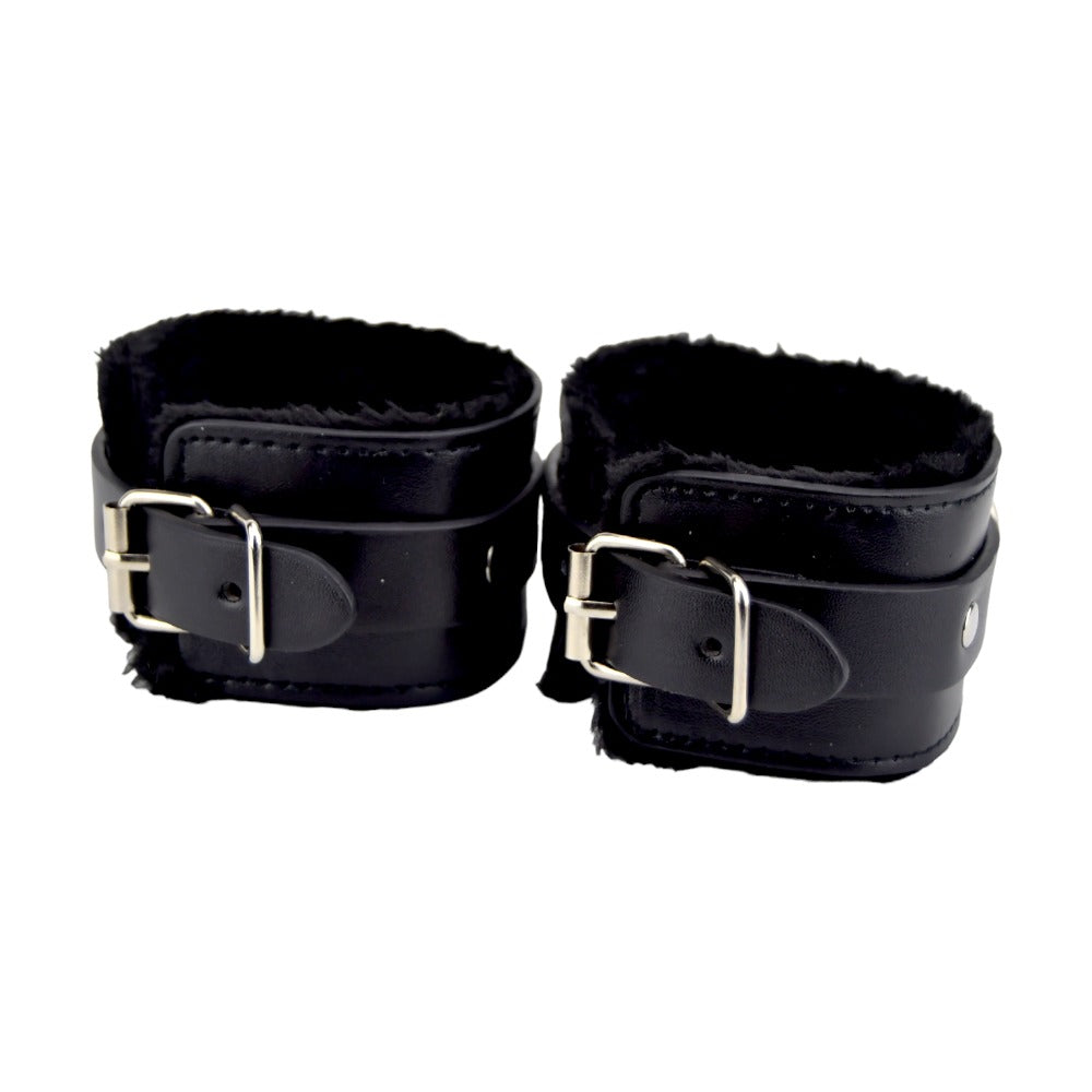 Bound to Please Furry Plush Wrist Cuffs Black Bound to Please