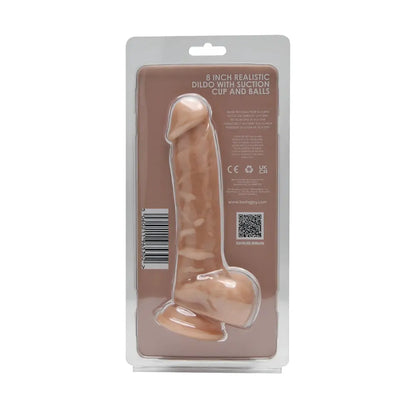 Loving Joy 8 Inch Realistic Silicone Dildo with Suction Cup and Balls Vanilla Loving Joy