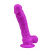 Loving Joy 8 Inch Realistic Silicone Dildo with Suction Cup and Balls Purple Loving Joy