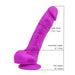 Loving Joy 8 Inch Realistic Silicone Dildo with Suction Cup and Balls Purple Loving Joy