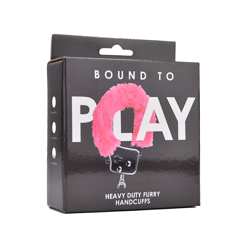 Bound to Play. Heavy Duty Furry Handcuffs Pink Bound to Play