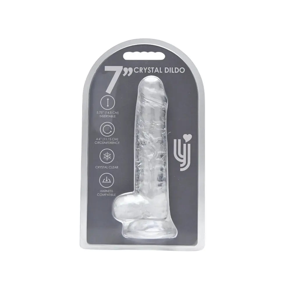 Loving Joy 7 Inch Dildo with Balls Clear Loving Joy