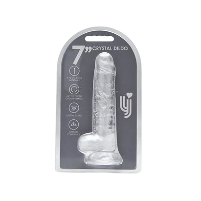 Loving Joy 7 Inch Dildo with Balls Clear Loving Joy