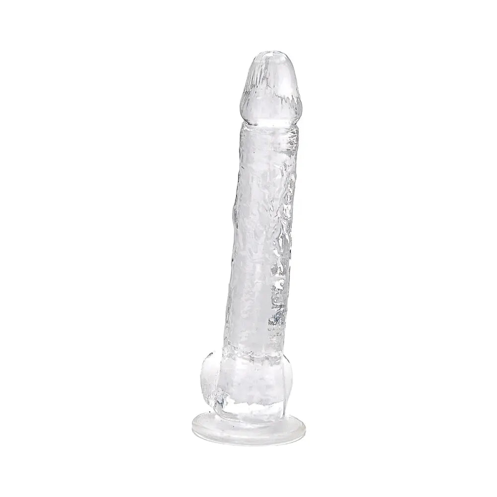 Loving Joy 11 Inch Dildo with Balls Clear Loving Joy