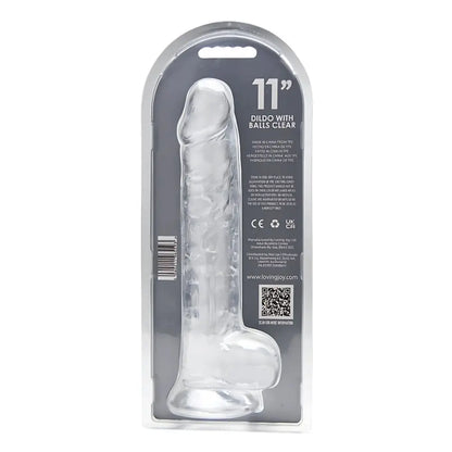 Loving Joy 11 Inch Dildo with Balls Clear Loving Joy