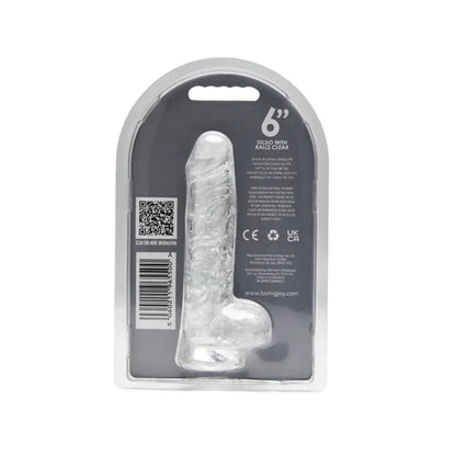 Loving Joy 6 Inch Dildo with Balls Clear Loving Joy