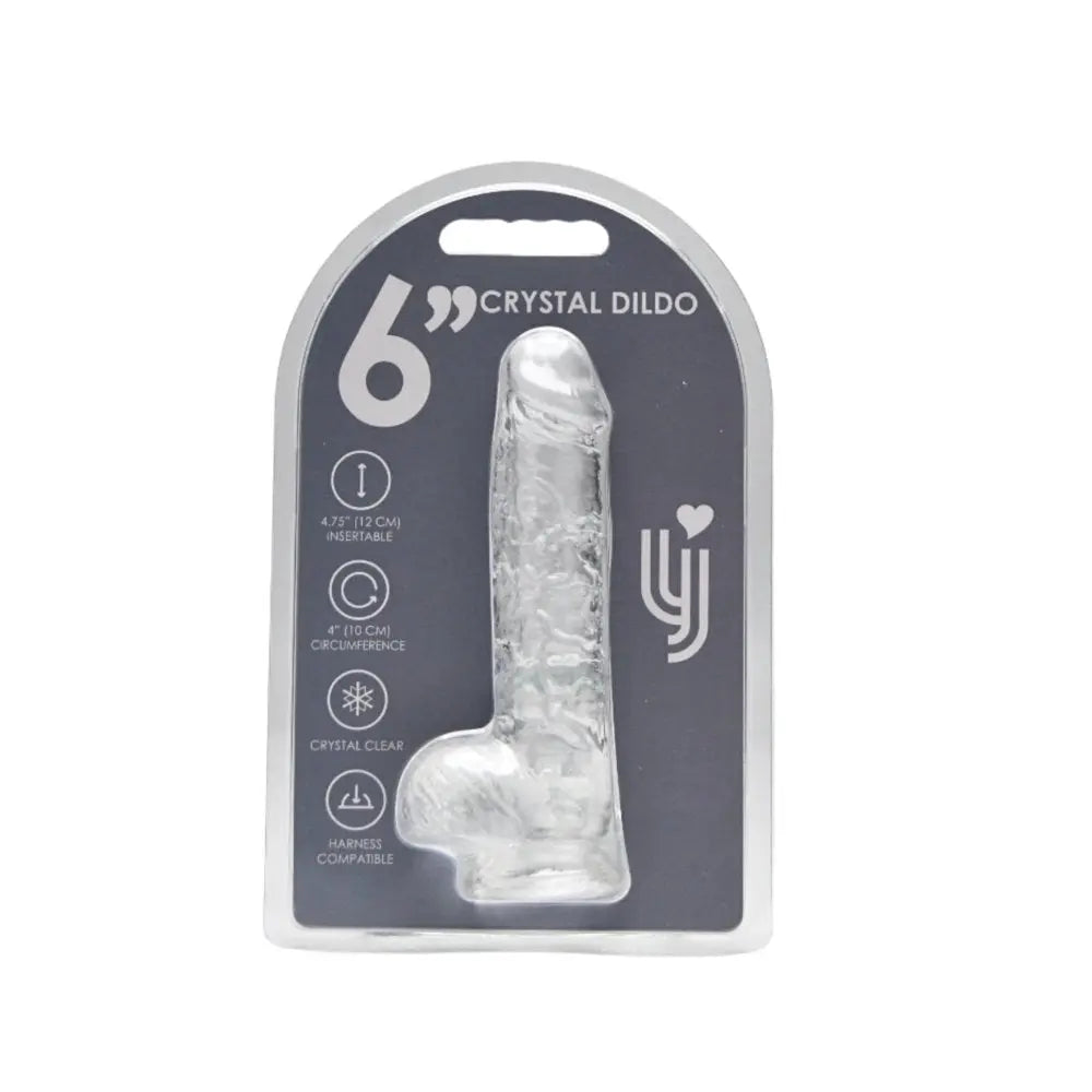 Loving Joy 6 Inch Dildo with Balls Clear Loving Joy