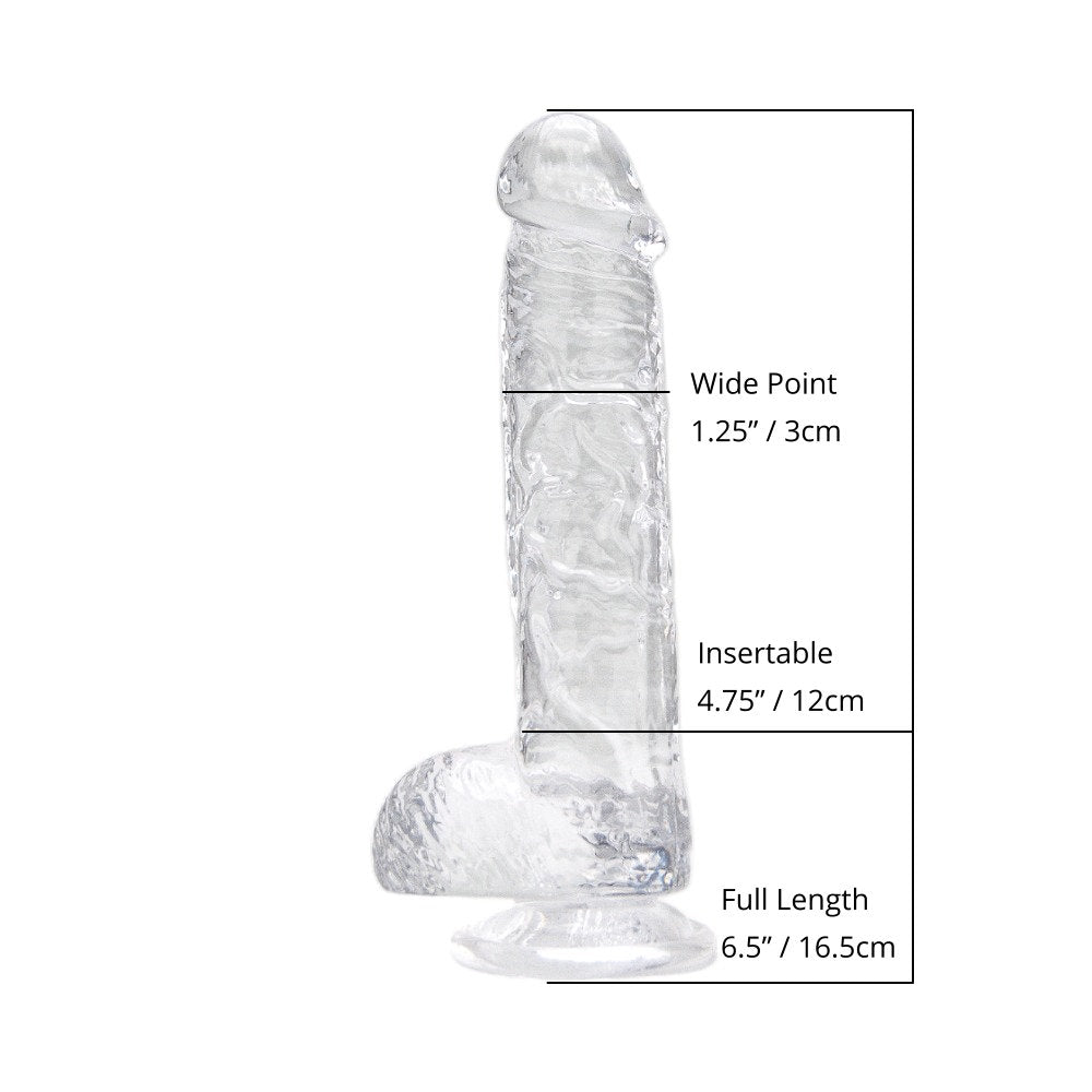 Loving Joy 6 Inch Dildo with Balls Clear Loving Joy