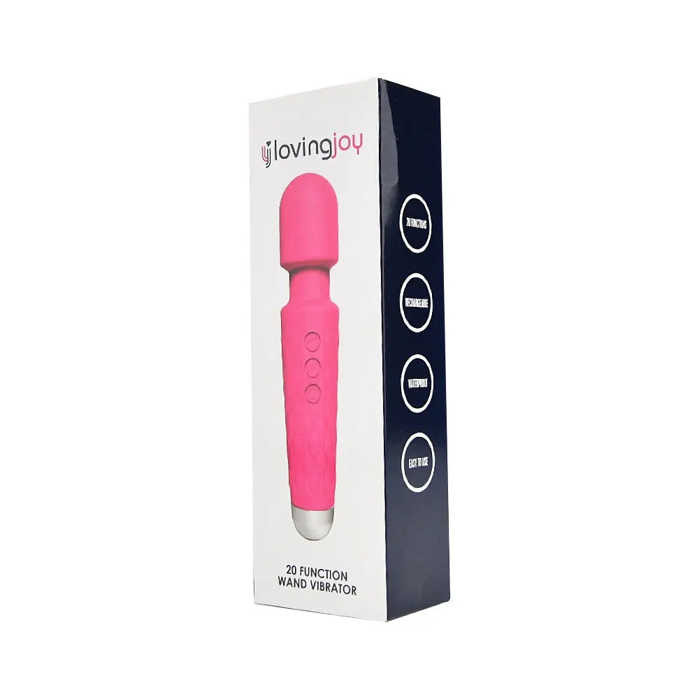 Loving Joy 20 Function Wand Vibrator Pink - The Beauty Store Loving Joy 20 Function Wand Vibrator Pink - The Beauty Store