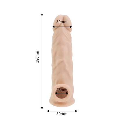Rev-Sleeves 8.5 Inch Realistic Silicone Penis Extension Sleeve Rev-Sleeves