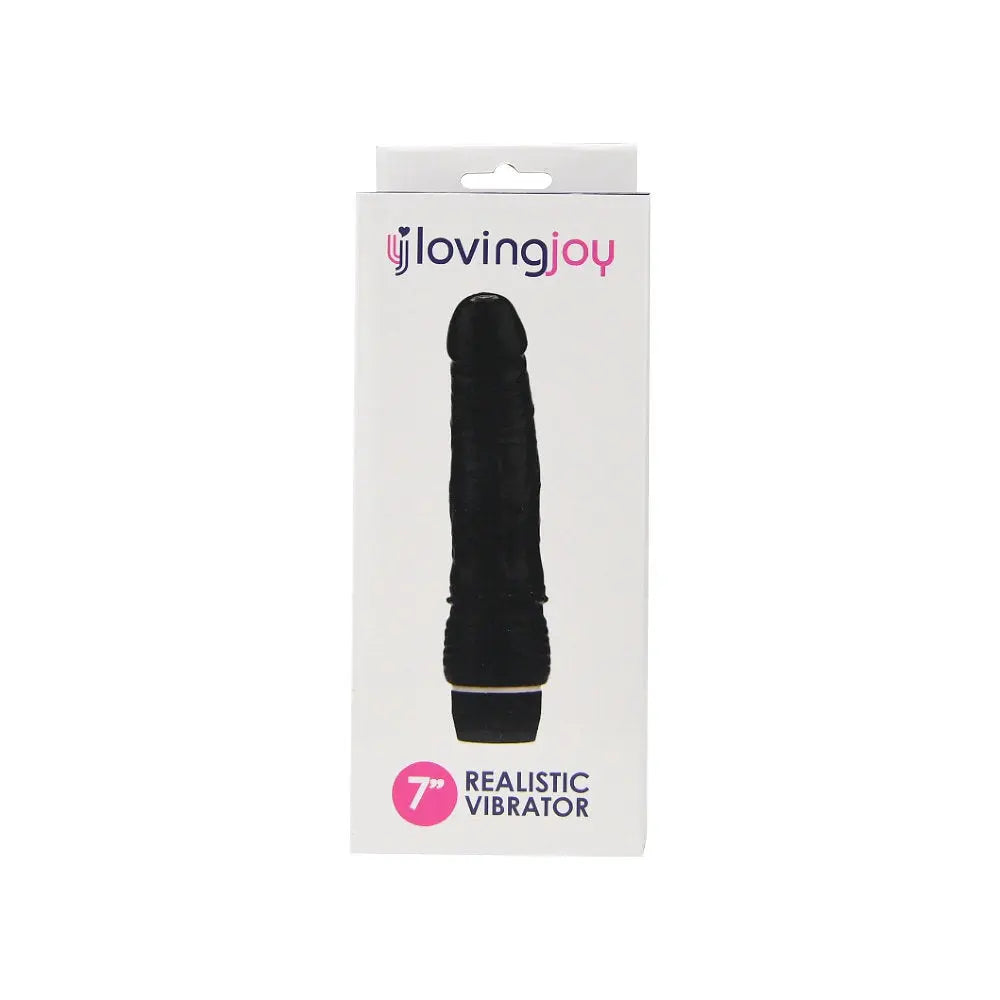 Loving Joy 7 inch Realistic Vibrator Black Loving Joy