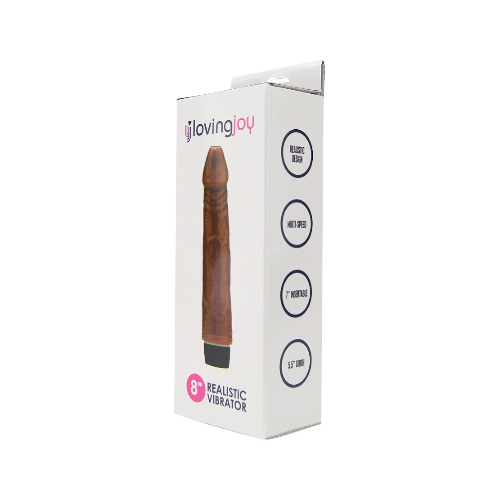 Loving Joy 8 inch Realistic Vibrator Brown Loving Joy