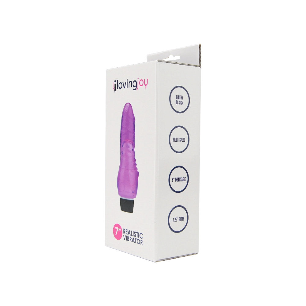 Loving Joy 7 inch Realistic Vibrator Purple Loving Joy