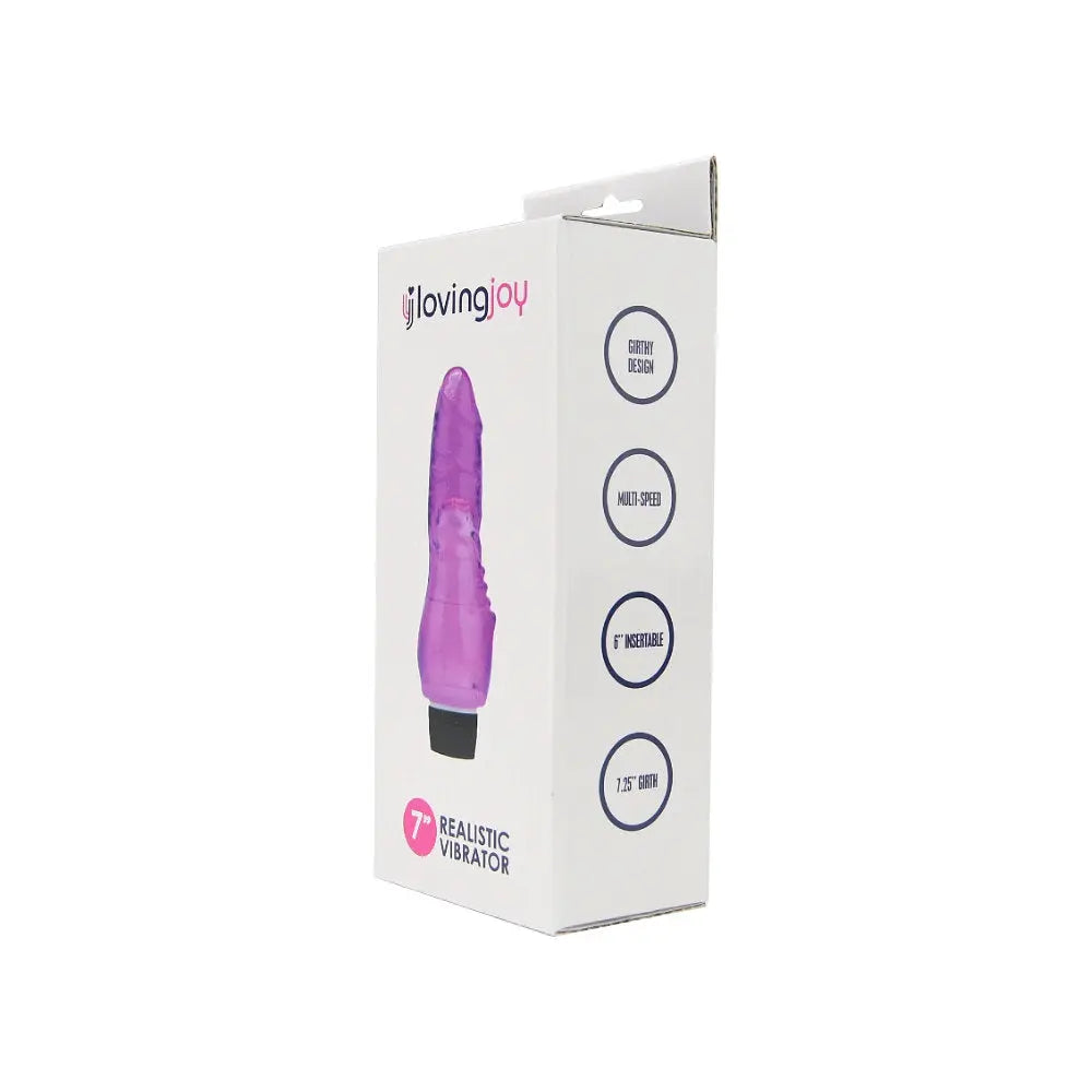Loving Joy 7 inch Realistic Vibrator Purple Loving Joy
