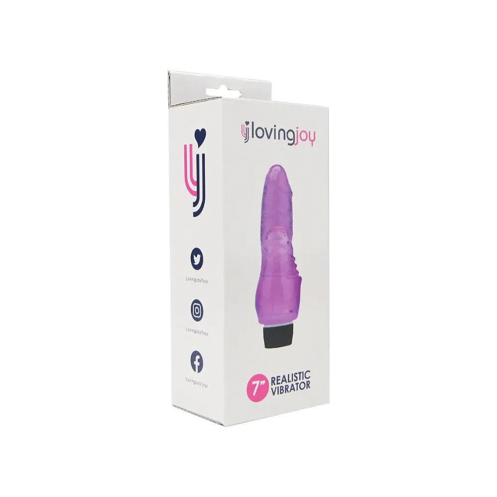 Loving Joy 7 inch Realistic Vibrator Purple Loving Joy
