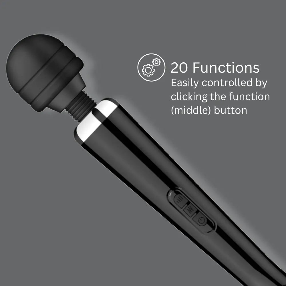 Loving Joy Rechargeable Magic Wand Vibrator Black Loving Joy