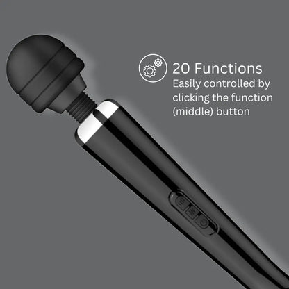 Loving Joy Rechargeable Magic Wand Vibrator Black Loving Joy