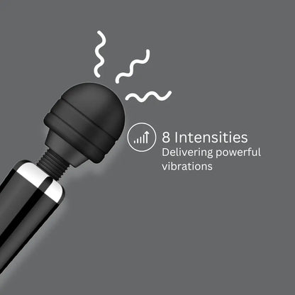 Loving Joy Rechargeable Magic Wand Vibrator Black Loving Joy