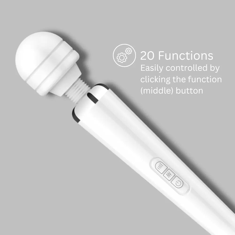 Loving Joy Rechargeable Magic Wand Vibrator White - The Beauty Store Loving Joy Rechargeable Magic Wand Vibrator White - The Beauty Store