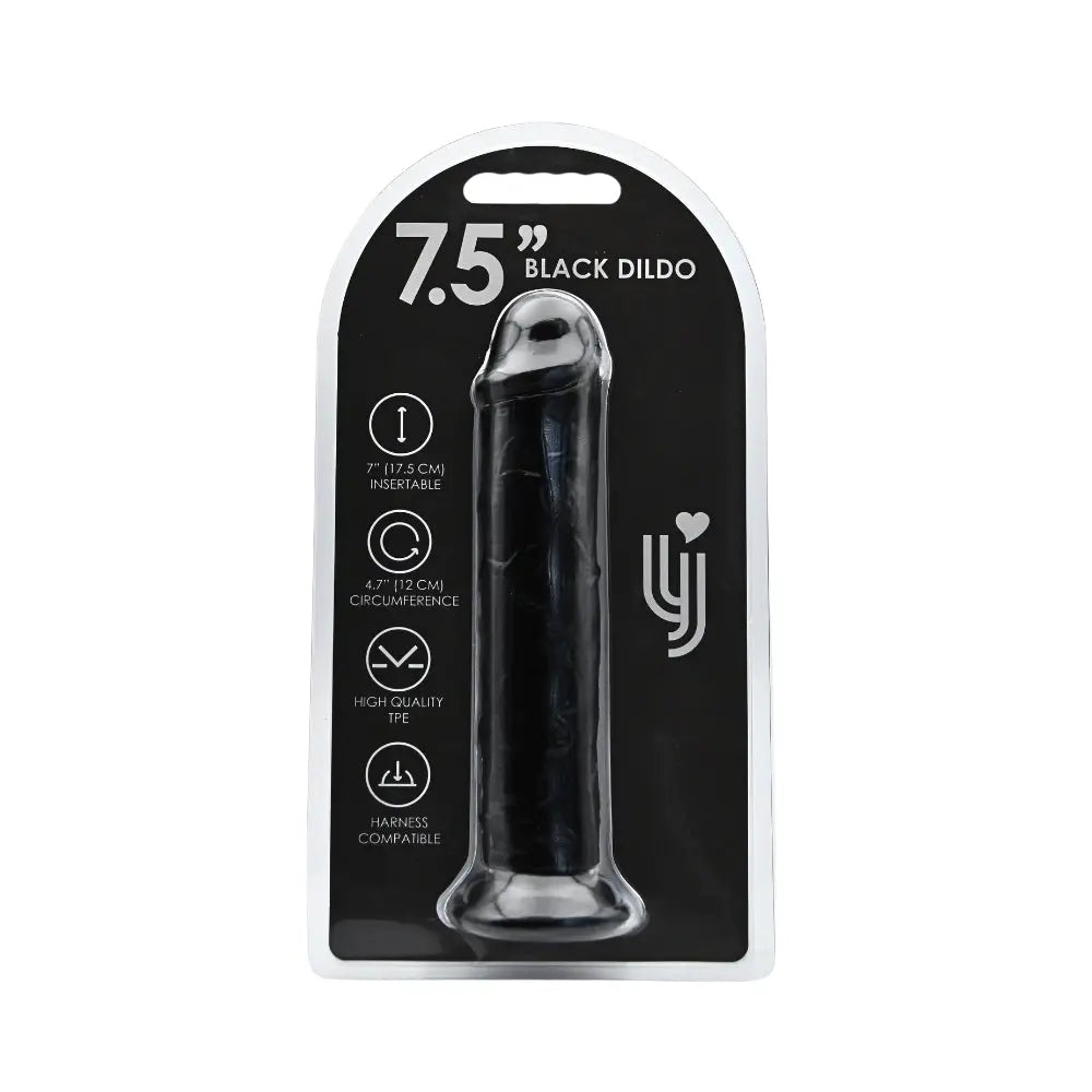 Loving Joy 7.5 Inch Suction Cup Dildo Black Loving Joy