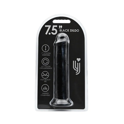 Loving Joy 7.5 Inch Suction Cup Dildo Black Loving Joy