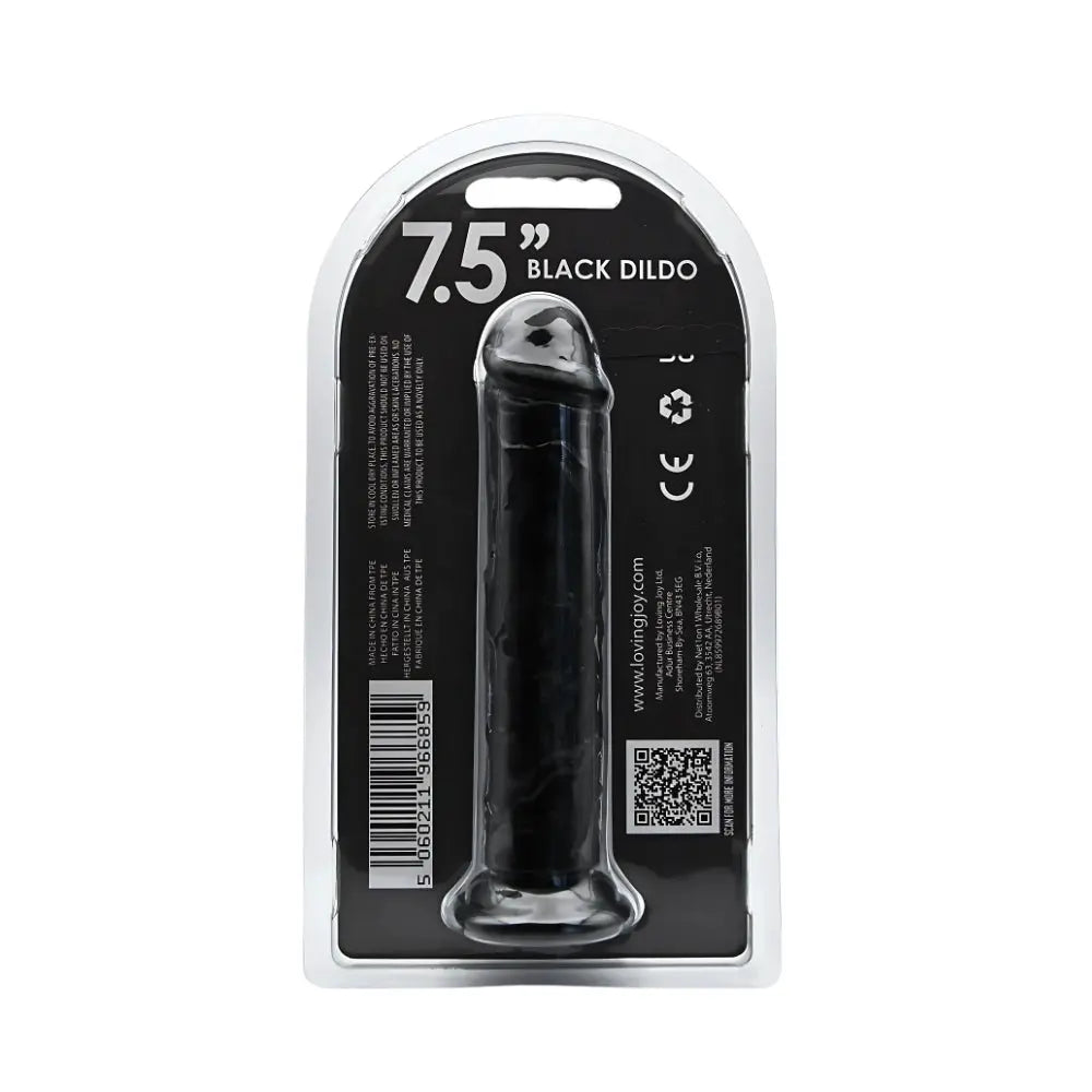 Loving Joy 7.5 Inch Suction Cup Dildo Black Loving Joy