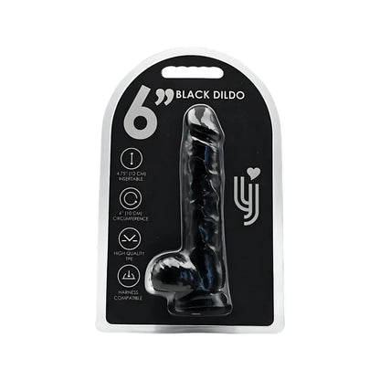 Loving Joy 6 Inch Dildo with Balls Black Loving Joy