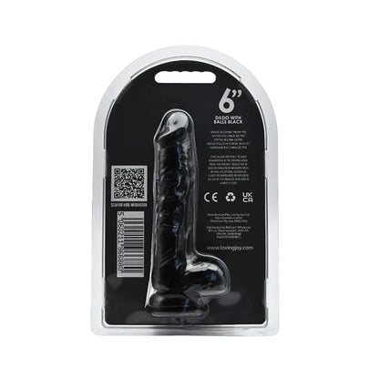 Loving Joy 6 Inch Dildo with Balls Black Loving Joy