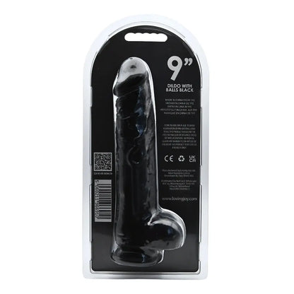 Loving Joy 9 Inch Dildo with Balls Black Loving Joy