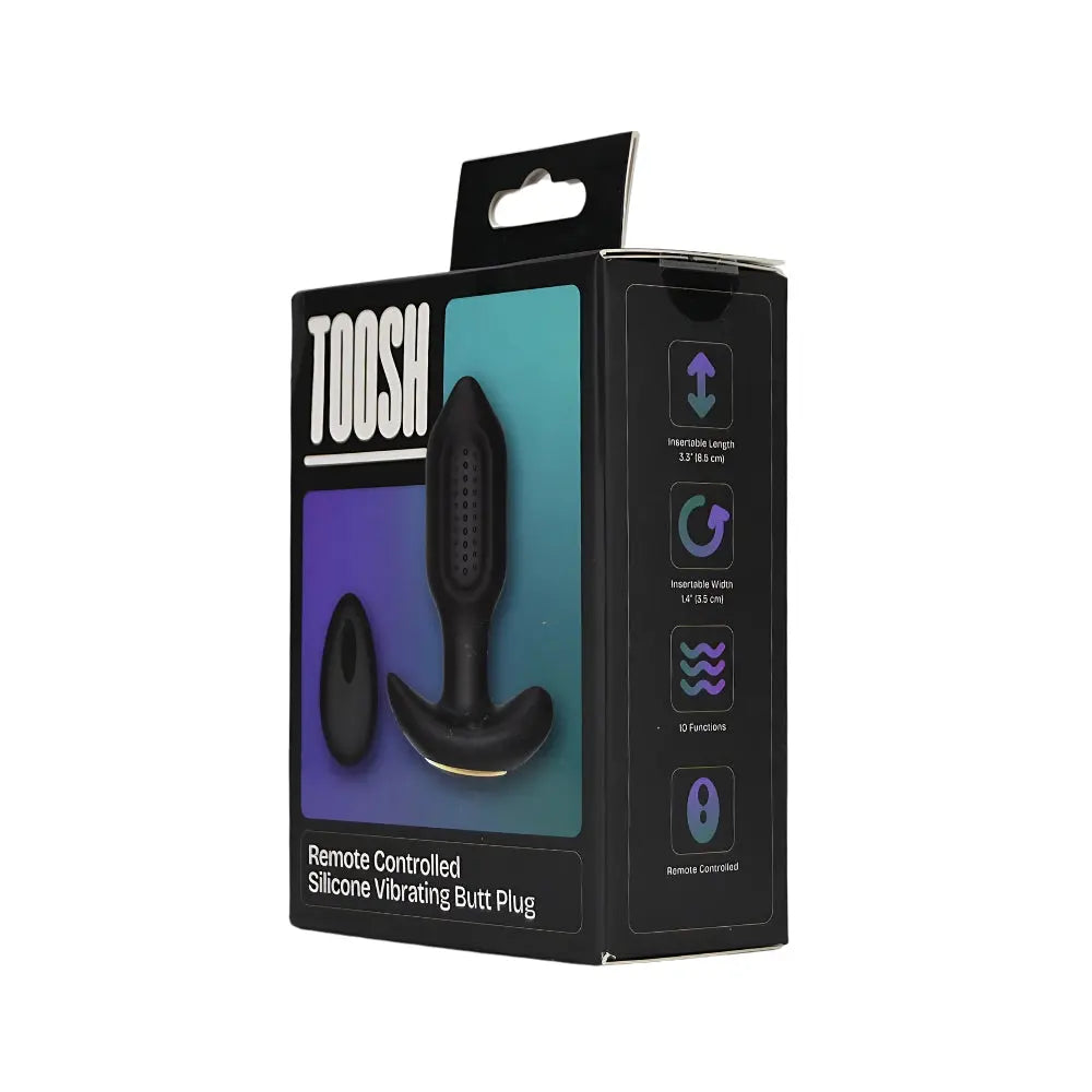 Toosh Remote Controlled Silicone Rotating & Vibrating Butt Plug Toosh