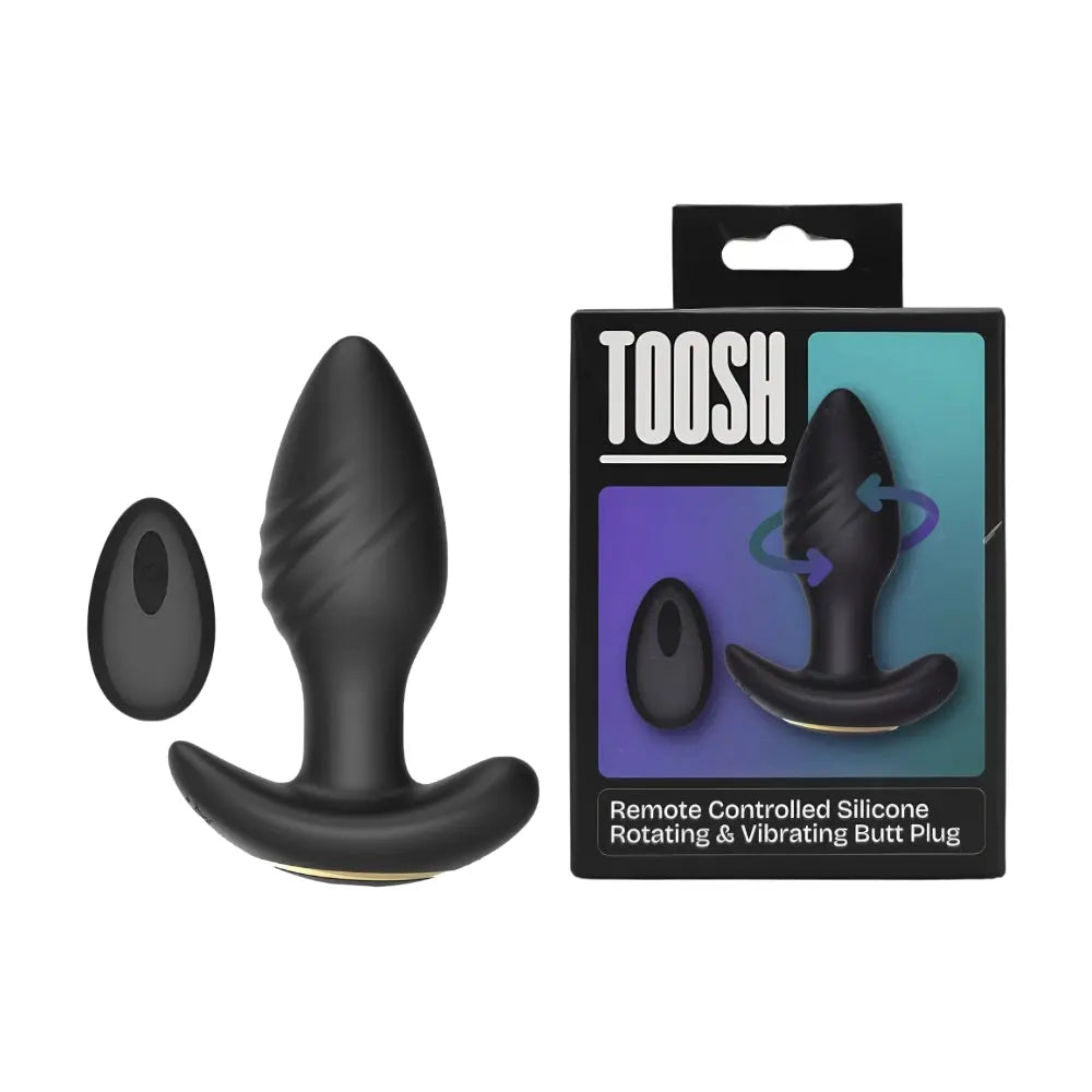 Toosh Remote Controlled Silicone Rotating & Vibrating Butt Plug Toosh