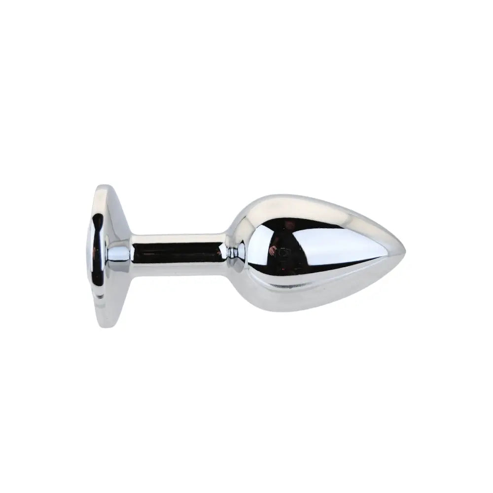 Toosh Silver Metal Butt Plug Small Clear Stone Toosh