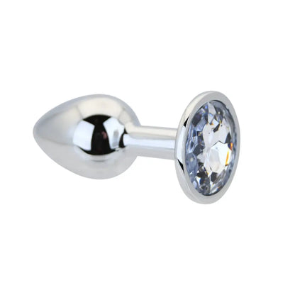 Toosh Silver Metal Butt Plug Small Clear Stone Toosh