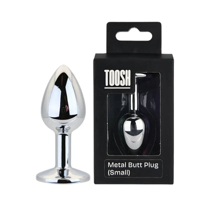 Toosh Silver Metal Butt Plug Small Clear Stone Toosh