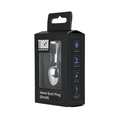Toosh Silver Metal Butt Plug Small Clear Stone Toosh