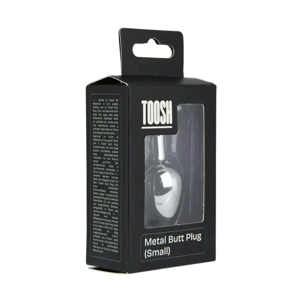 Toosh Silver Metal Butt Plug Small Clear Stone Toosh