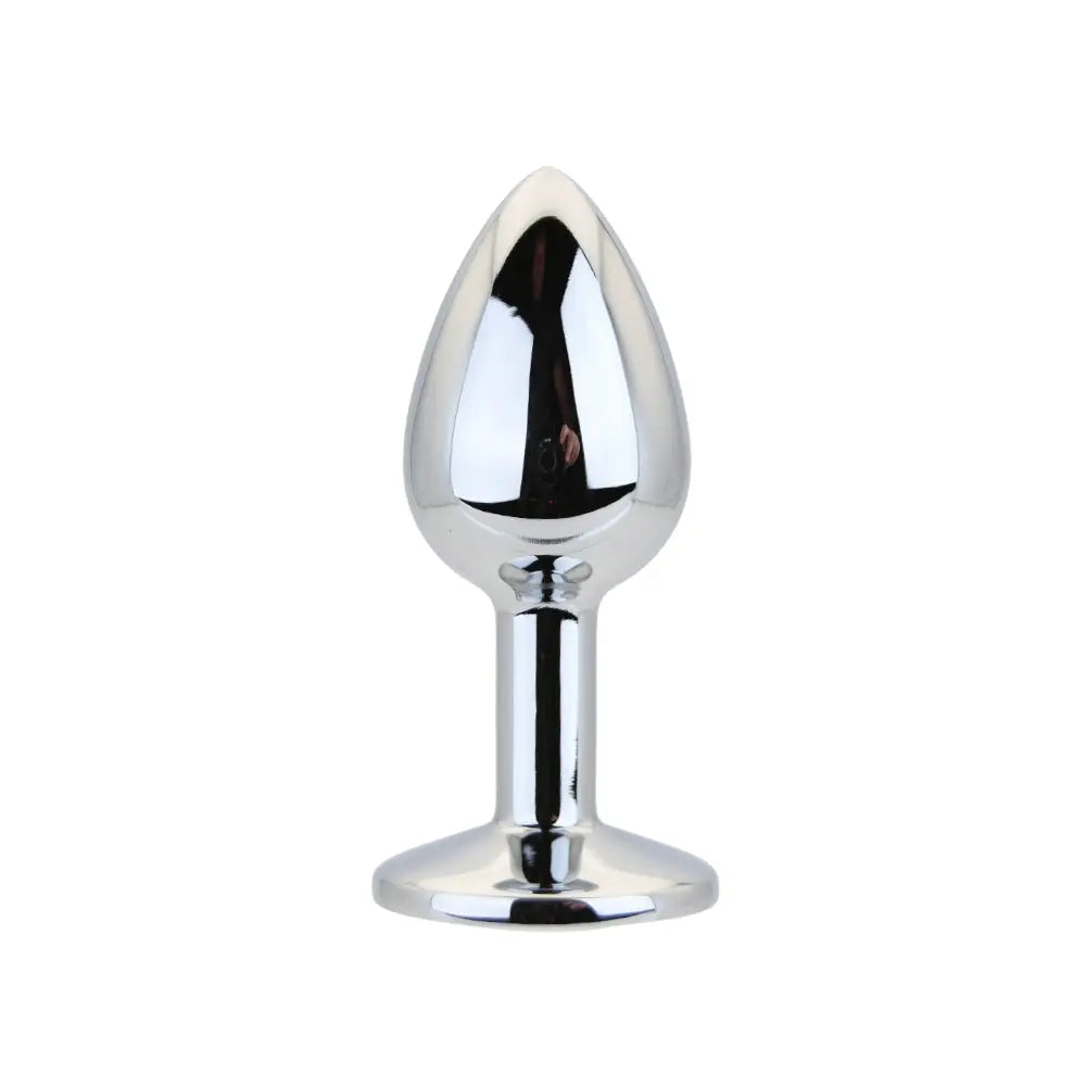 Toosh Silver Metal Butt Plug Small Clear Stone Toosh
